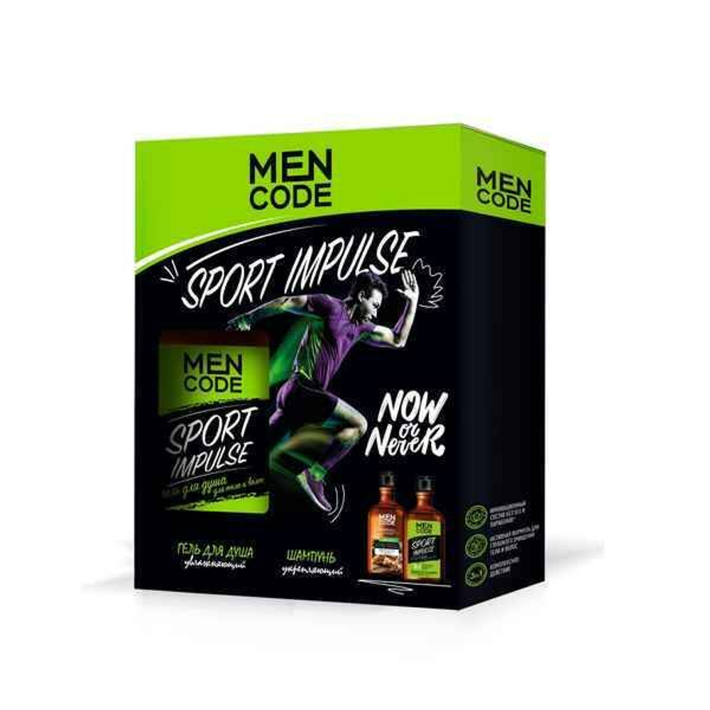 Набор подарочный Men Code Sport Impulse Гель д/душа 300мл+Шампунь д/волос Men Nature Укрепляющий 300