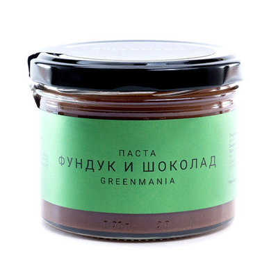 Паста фундук и шоколад "Greenmania", 200 г