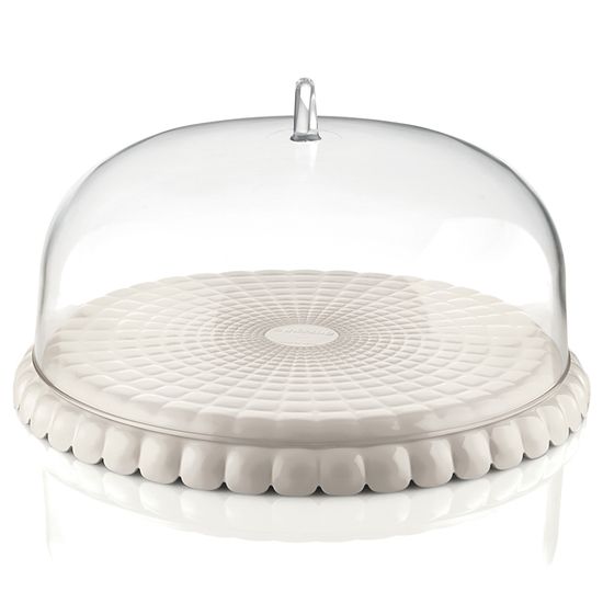Блюдо сервировочное с крышкой tiffany, D30 см, молочно-белое