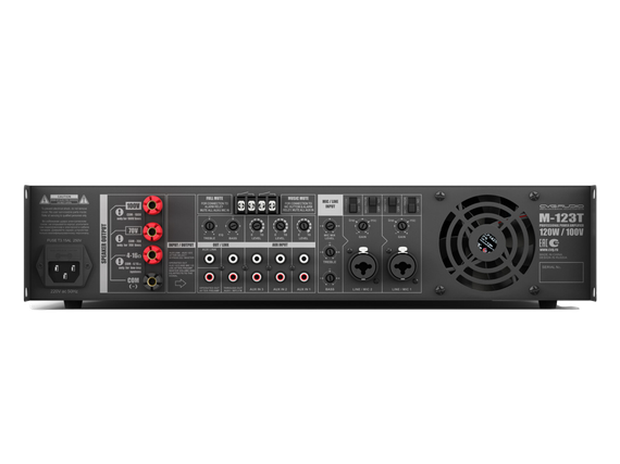 CVGAUDIO M-123T профессиональный микшер-усилитель, мощность 120W/100V