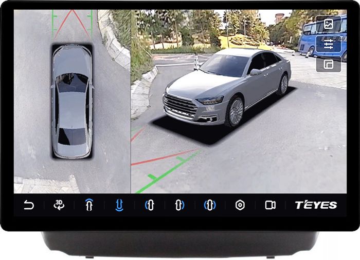 Магнитола для Hyundai iХ35, Tucson 2 2009-2015 (без штатного усилителя, рамка 10) - Teyes CC3-2K-360 монитор 13" 2K QLED на Android 10, Быстрая, CarPlay, 4G SIM-слот, 4 камеры в комплекте