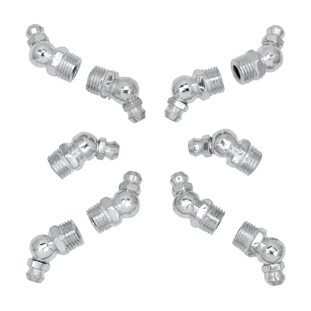 Пресс-масленка 10мм угловая (45град.), комплект 10 шт. Forsage F-GN-01-45-10MM