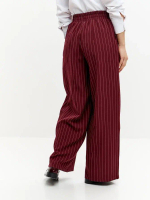 Брюки палаццо на резинке осенние бордовый