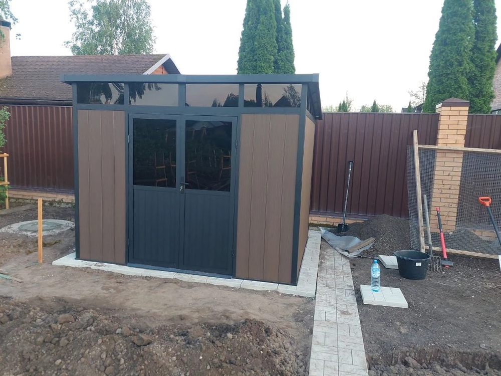 Садовый хозблок из ДПК Black Fox Defender 9x7