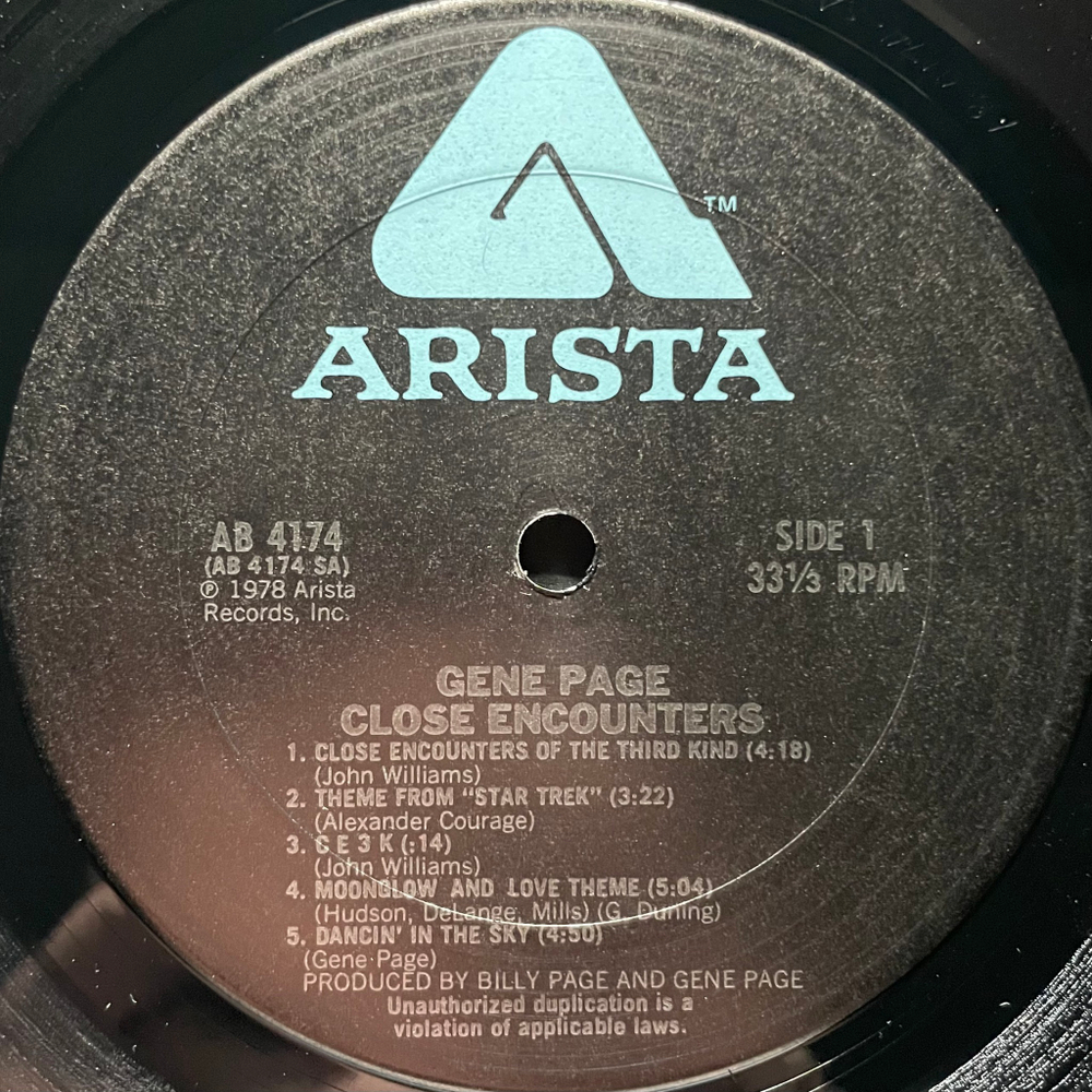 Gene Page ‎– Close Encounters (США 1978г.)