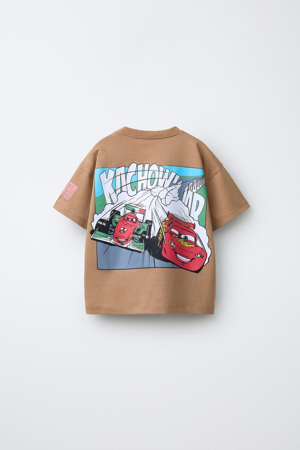 ZARA ФУТБОЛКА С ПРИНТОМ CARS © DISNEY, СВЕТЛО-КОРИЧНЕВЫЙ