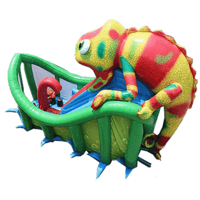 Надувная горка "В пасти у хамелеона"