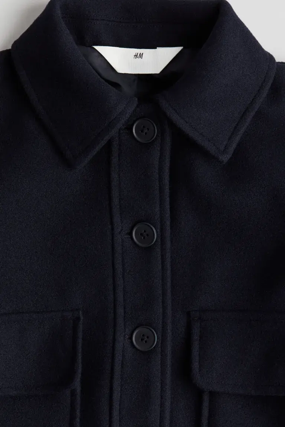 H&M Куртка-рубашка из фетра, темно-синий
