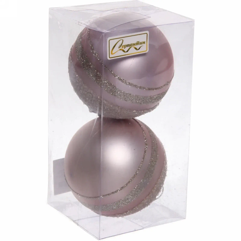 Набор украшений SHINE «Magic Sphere» 8 см (2 шт.), baby pink