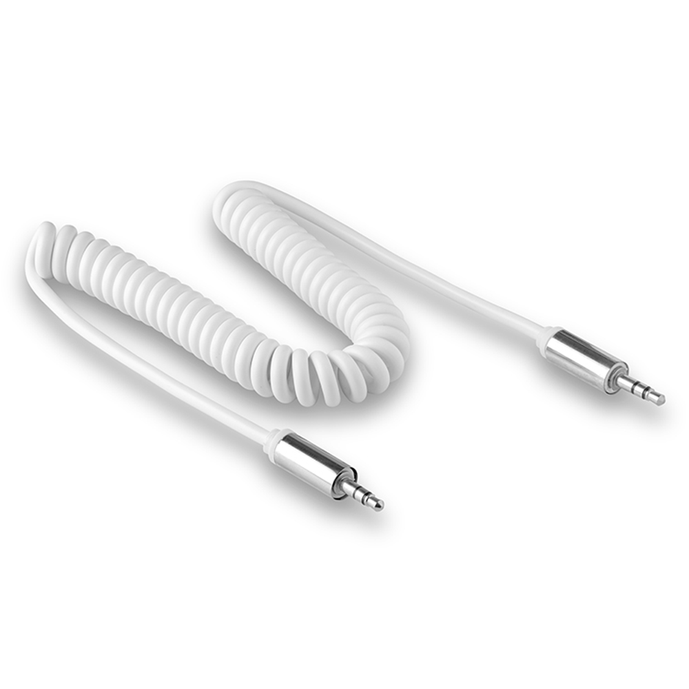 Кабель 3.5 Jack (M) - 3.5 Jack (M) WALKER WCA-510 1.7m пружина White