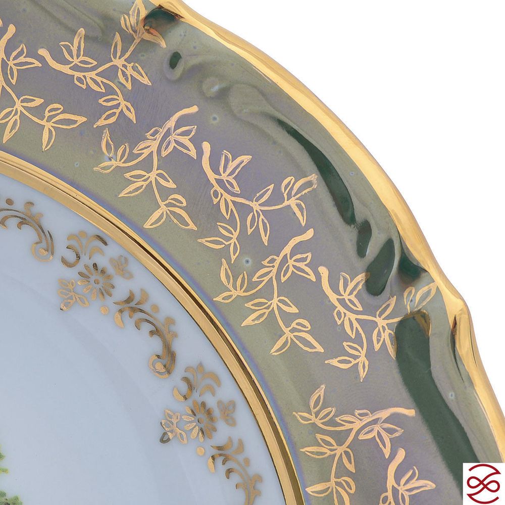 Набор глубоких тарелок Repast Охота зеленая Мария-тереза 22,5 см 6 шт