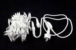 Светодиодная нить с мерцающим диодом 10 м., 220V, 100 красных LED ламп, белый каучук, соединяемая, Winner Light (R.01.7w.100+)