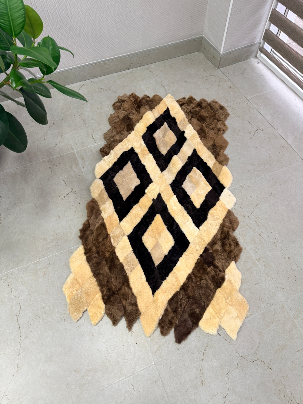 Меховой Коврик прикроватный накидка на кресло из овчины