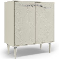 Комод Арт Колор leaves Классик Сильвер с 2 полками Кремовый белый