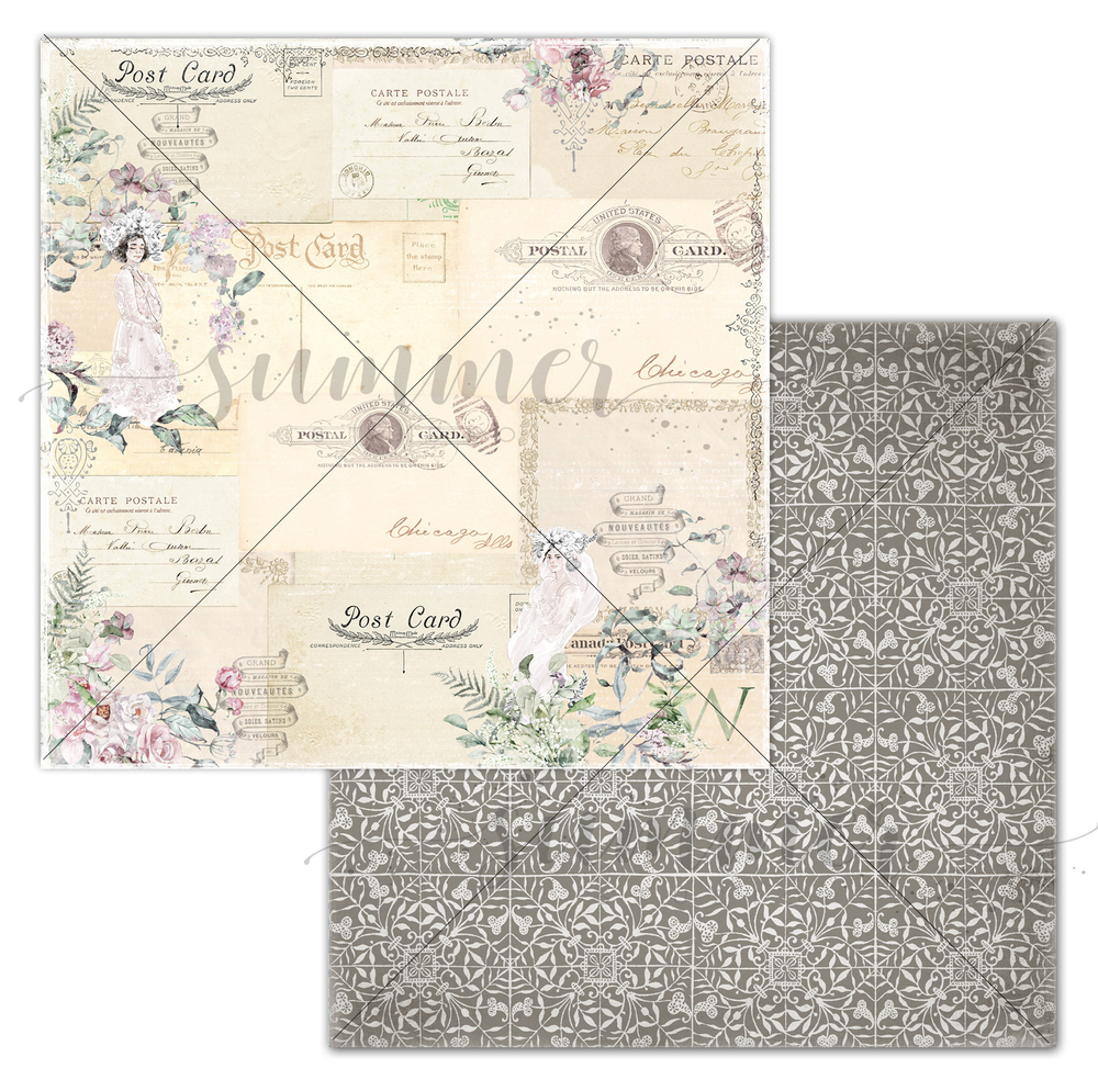 Лист двусторонней  бумаги "My letter's" 190гр, 30,5*30,5см, SS22012022-5
