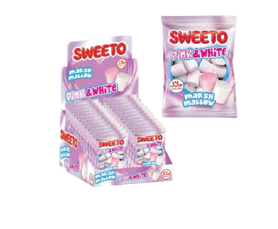 Маршмеллоу SWEETO Розовое и белое 30г*24шт (6бл)