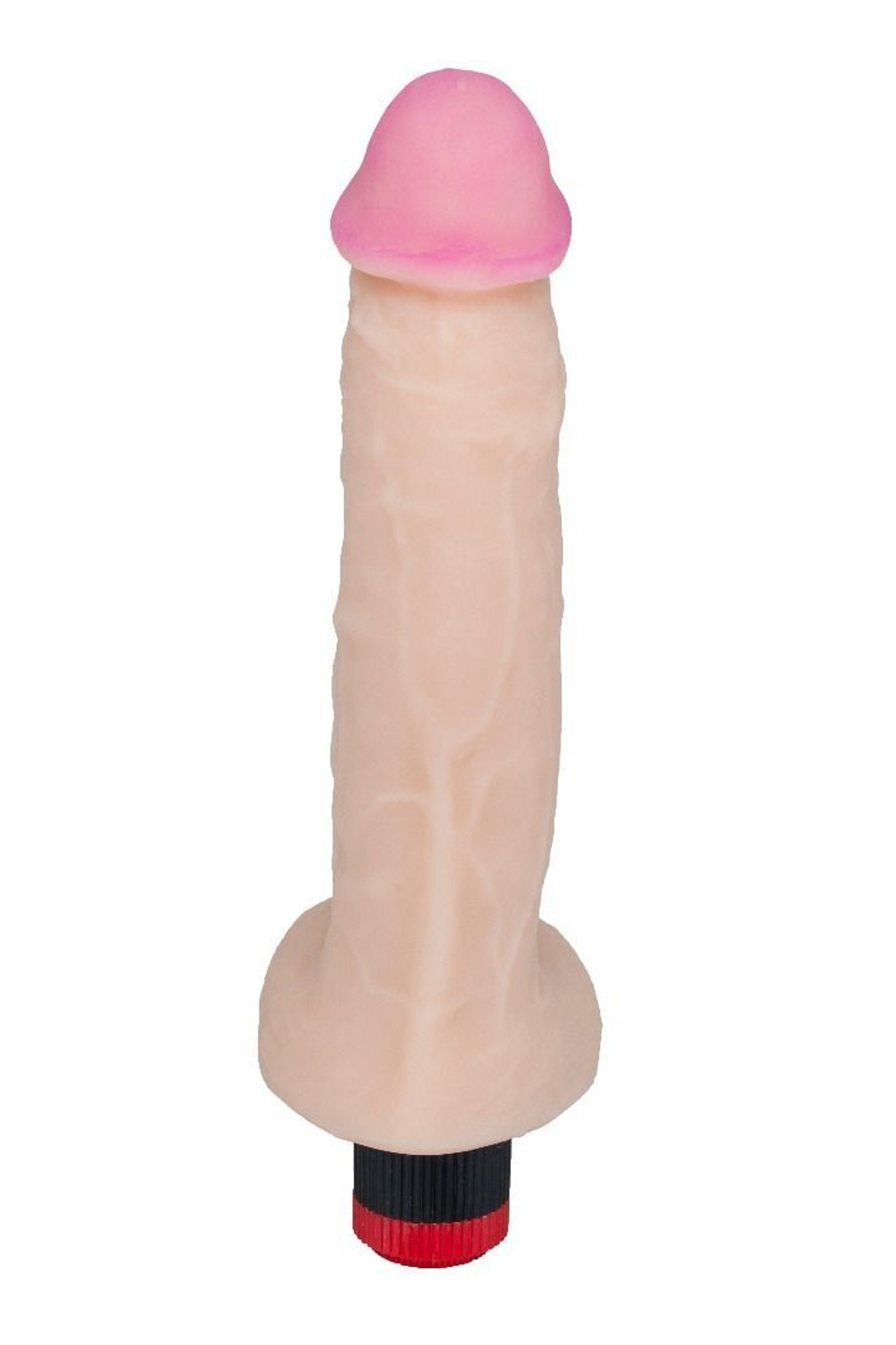 Вибратор-гигант с большой мошонкой - 26,7 см. (Цвет: телесный)