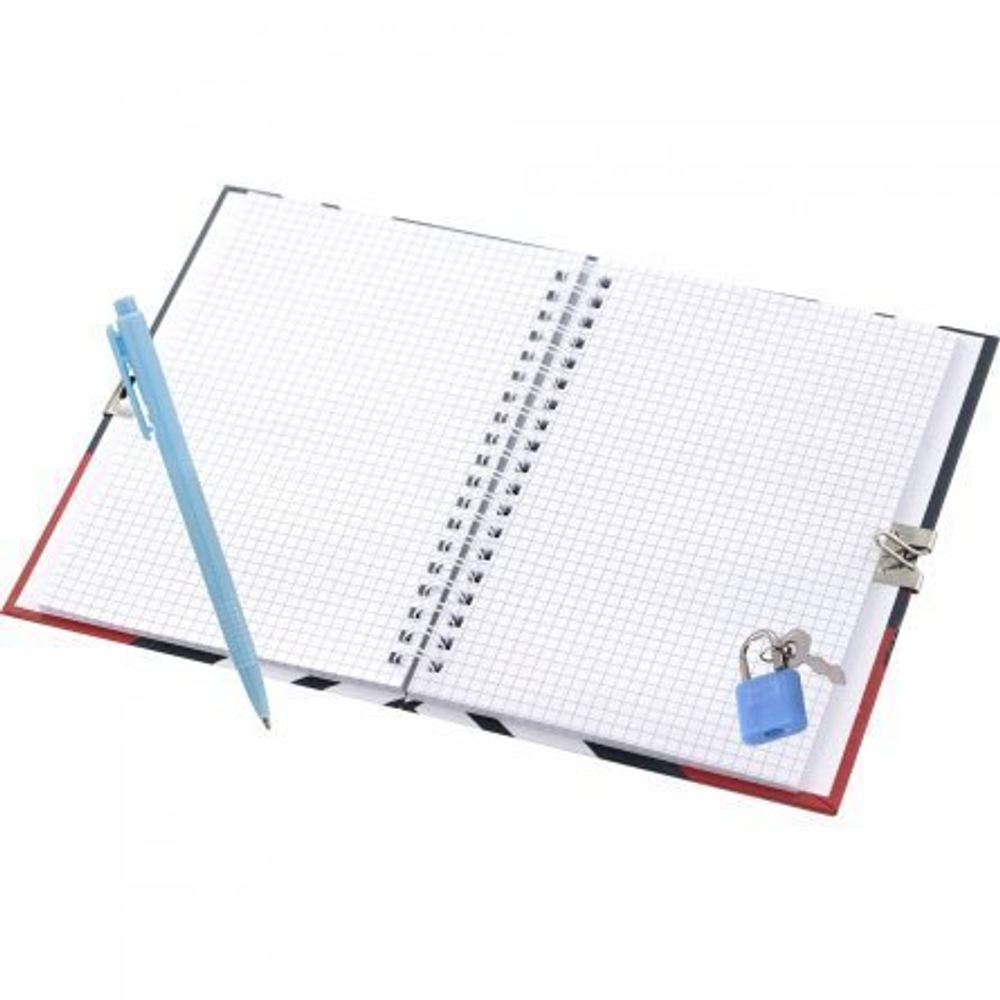 Блокнот в футляре, 17,5 см * 19,5 см, гребень, Alingar, мат. ламинация, ручка, замочек, клетка, 48 л., "Гонки. Оранжевая машина"