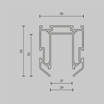 Профиль для монтажа в натяжной ПВХ потолок, 2м Maytoni Exility 23мм TRA034MP-212S(N)