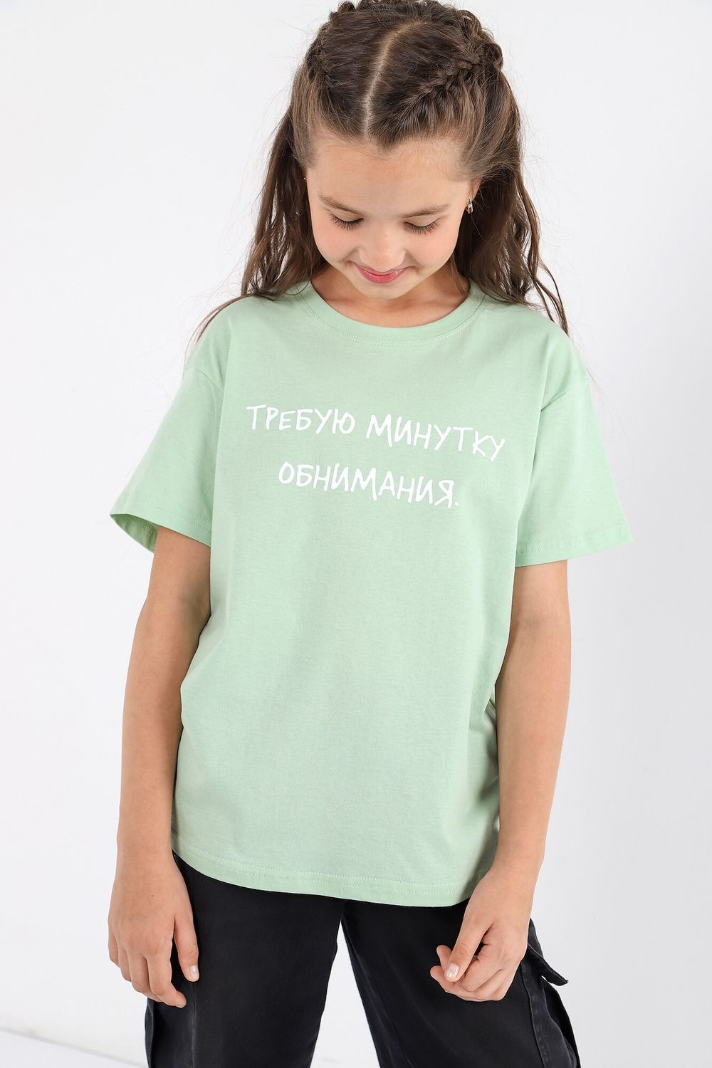 Фуфайка (футболка) для девочки Кэш-1 Виотекс ЗЕЛЁНЫЙ