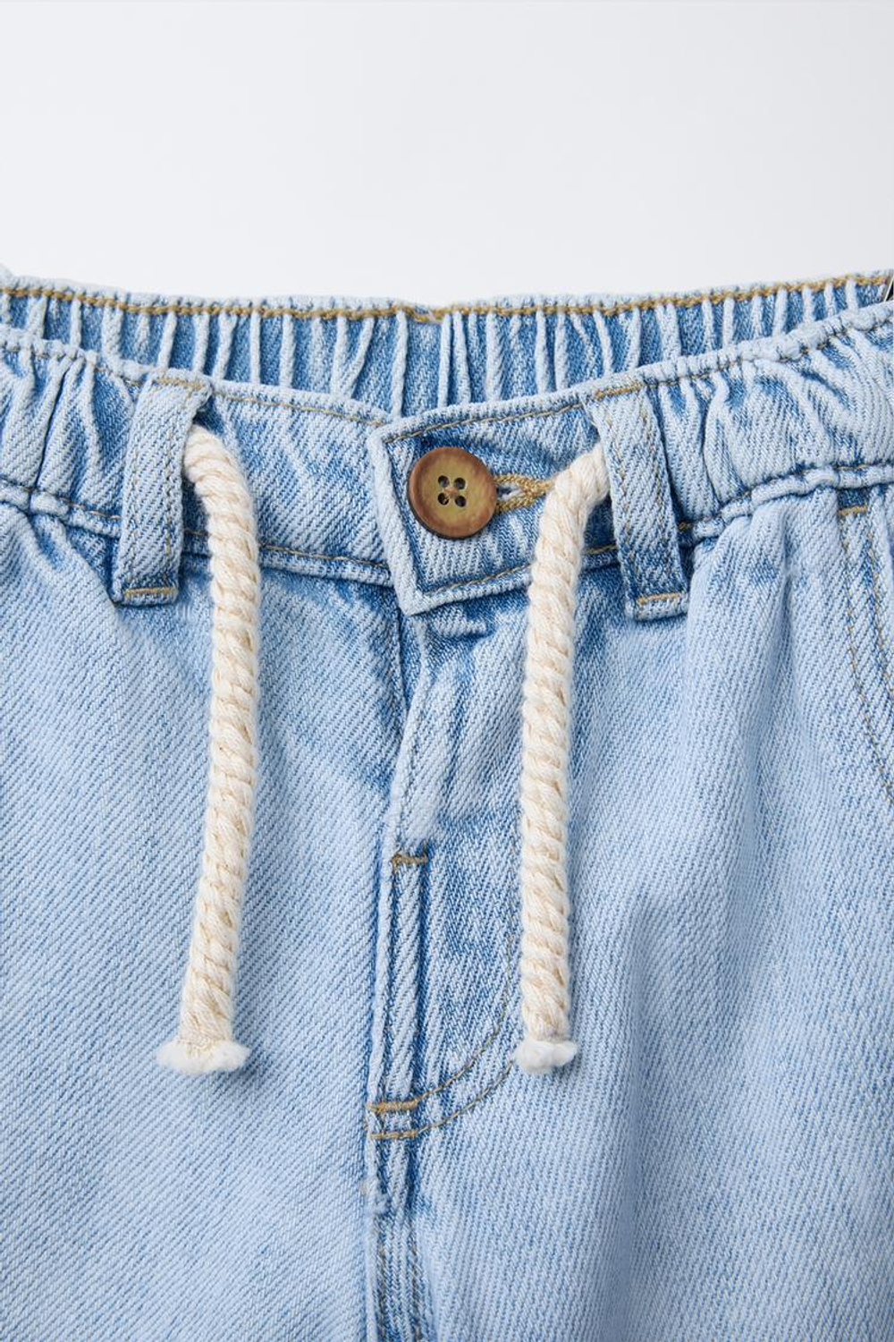 ZARA ДЖИНСЫ BAGGY СО ШНУРКАМИ, ГОЛУБОЙ