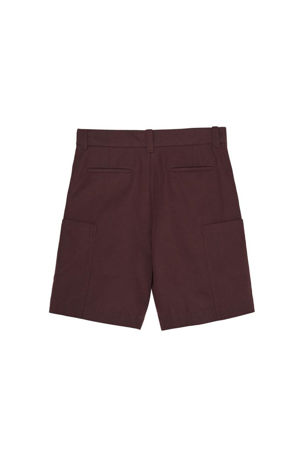 ZARA X BENITO ANTONIO ШОРТЫ-БЕРМУДЫ-КАРГО СВОБОДНОГО КРОЯ С ЗАЩИПАМИ, КОРИЧНЕВЫЙ
