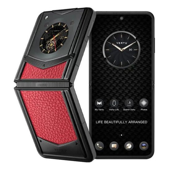 Vertu Ironflip малиново-красный (кожа теленка)