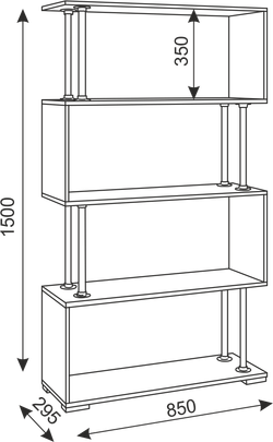 Стеллаж для дома "Зигзаг 2" (дуб млечный) ЛДСП, RINNER