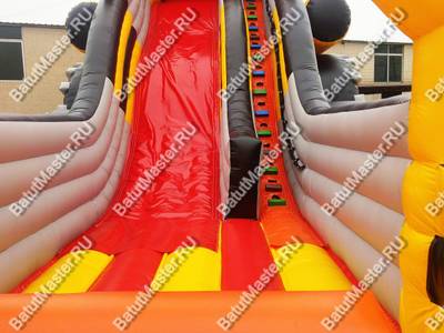 Детский надувной батут-горка "Бульдозер" 14*7*8.5 м