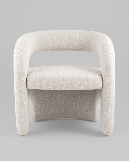 Кресло лаунж Bones жемчужный букле