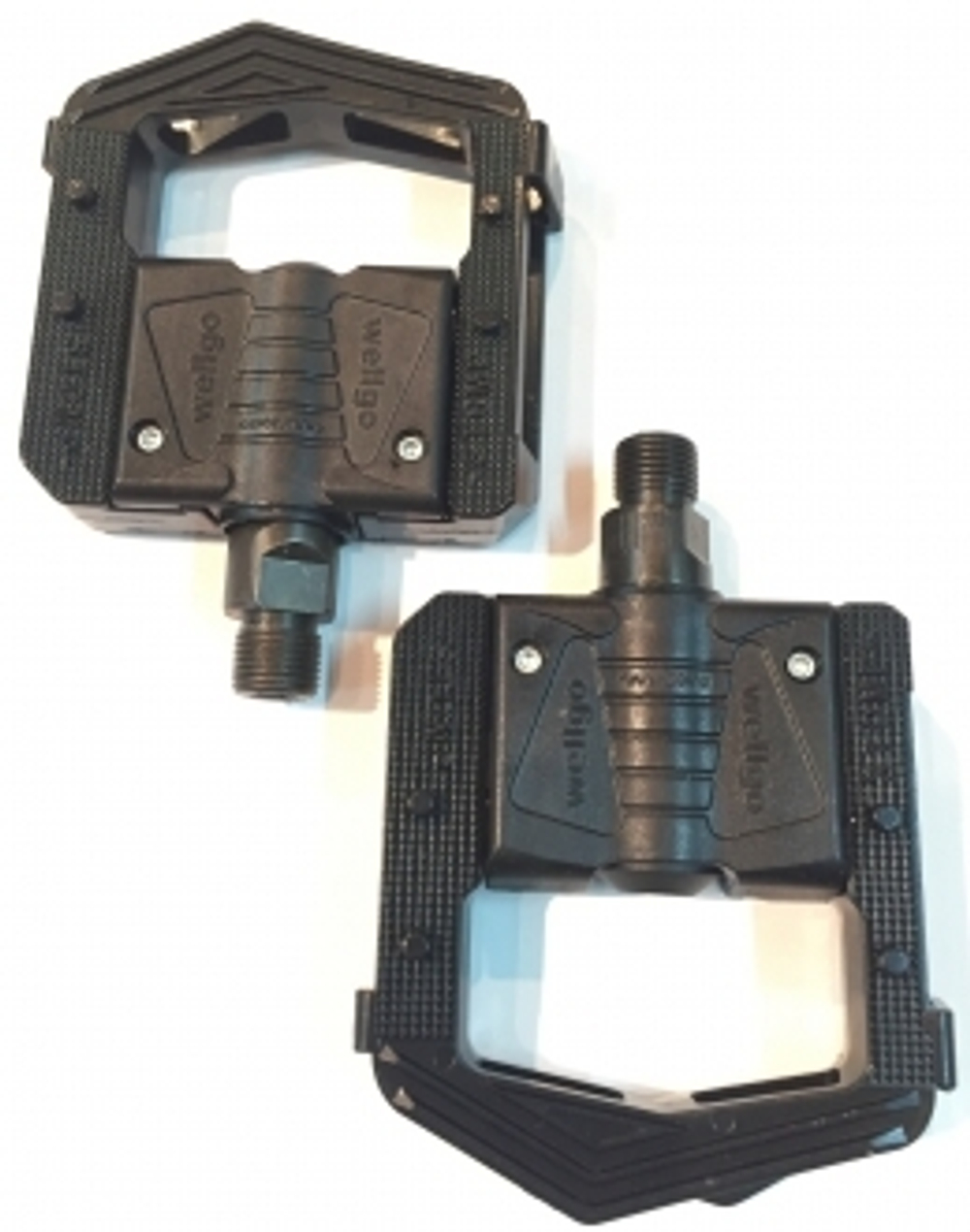 Педали WELLGO F278 складывающиеся алюминий + поликарбонат, с катафотами, ось  9/16", черные.
