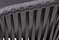 "Бордо" стул плетеный из роупа, каркас алюминий темно-серый (RAL7024) шагрень, роуп серый 15мм, ткань темно-серая 027