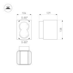 Светильник LGD-Wall-Vario-J2G-12W Warm White (Arlight, IP54 Металл, 3 года) 021933