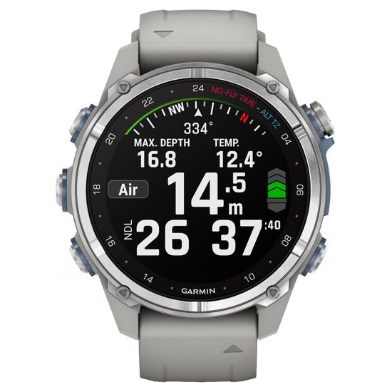 Умные часы Garmin Descent Mk3 43 мм Stainless Steel / Fog Gray Silicone Band