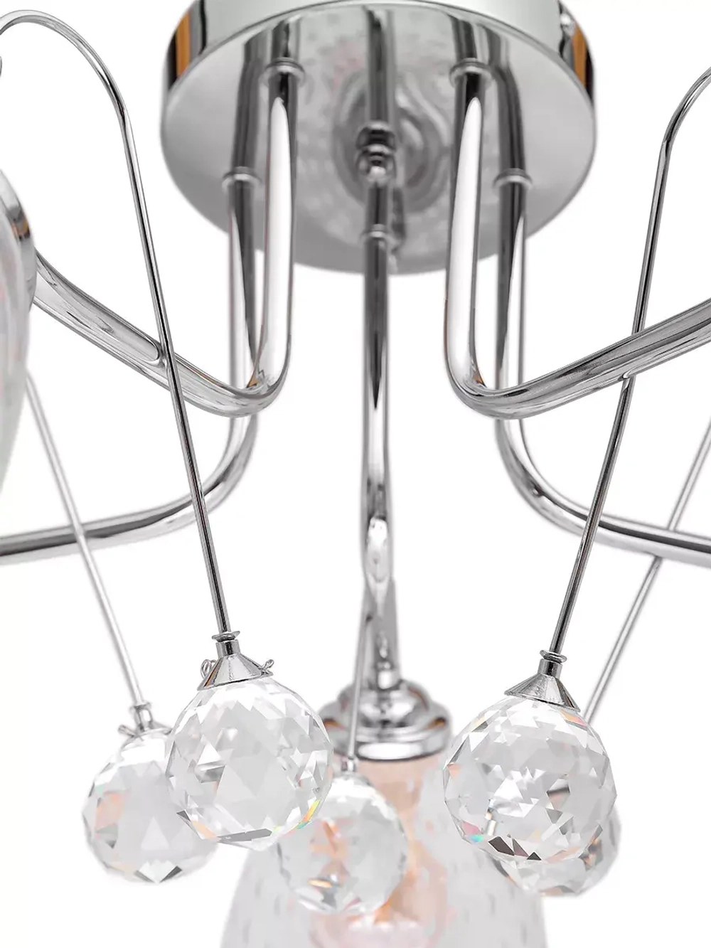 Люстра потолочная E27*5*60W хром белый