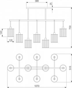 Люстра на штанге Eurosvet Inari 60144/10 золото