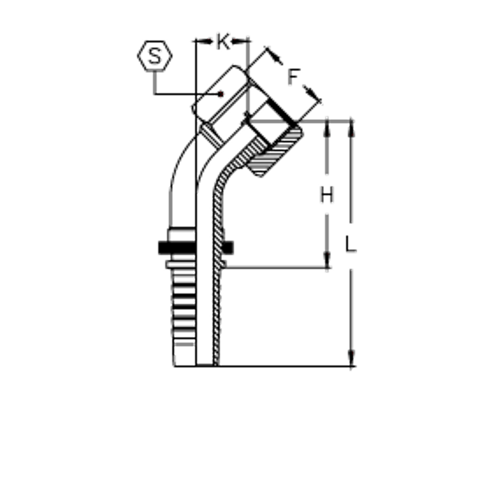 Фитинг DN 16 ORFS (Г) 1 (45)