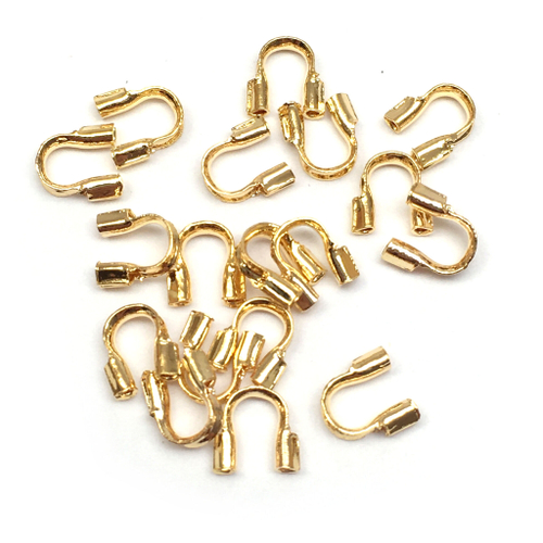 Защита от перетирания ювелирного тросика 5х4 мм, позолота (2 шт)