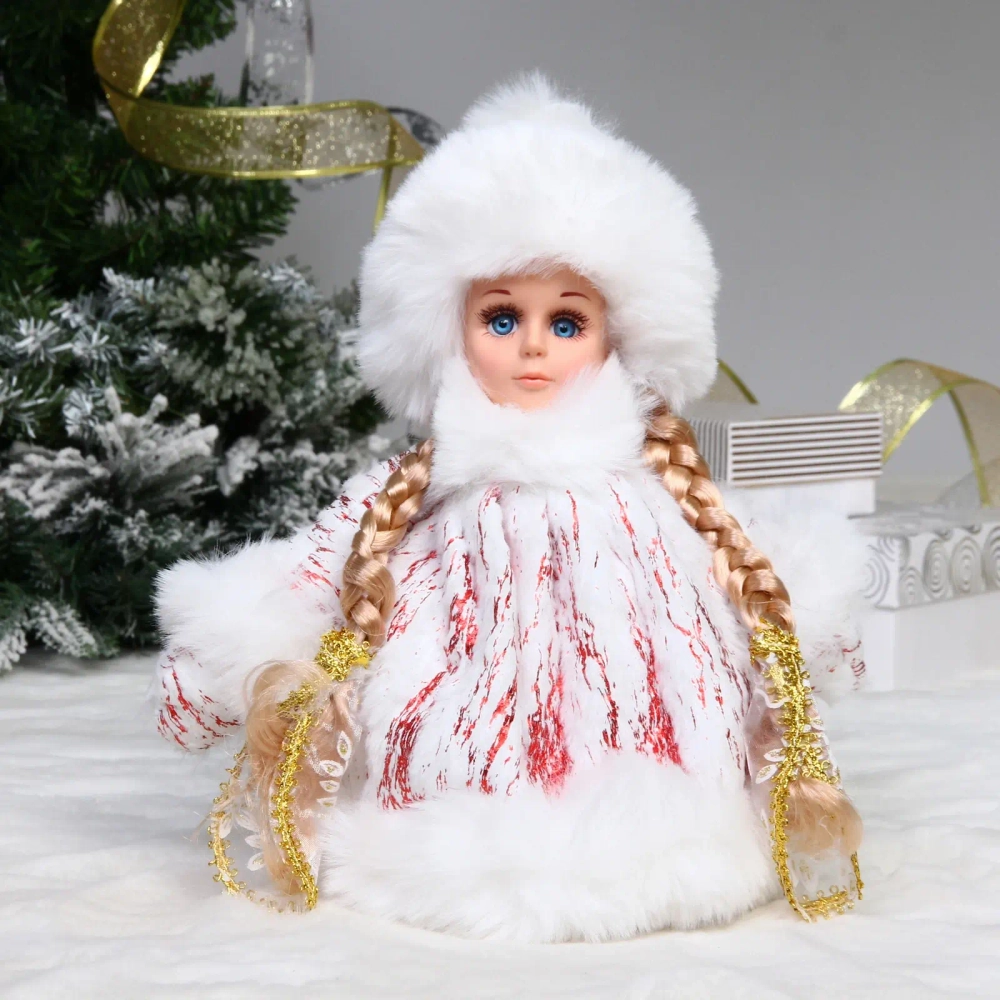 Снегурочка для подарков и конфет «Яркий наряд» 25 см (красная шубка)