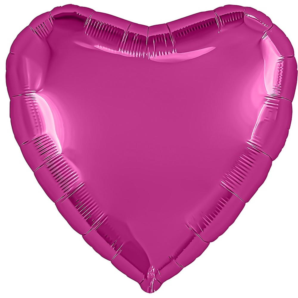 Шар фольгированный Сердце 45 см (Фуксия)