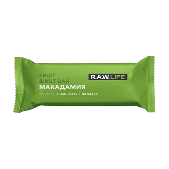 Батончик орехово-фруктовый Макадамия R.A.W. LIFE, 47 г