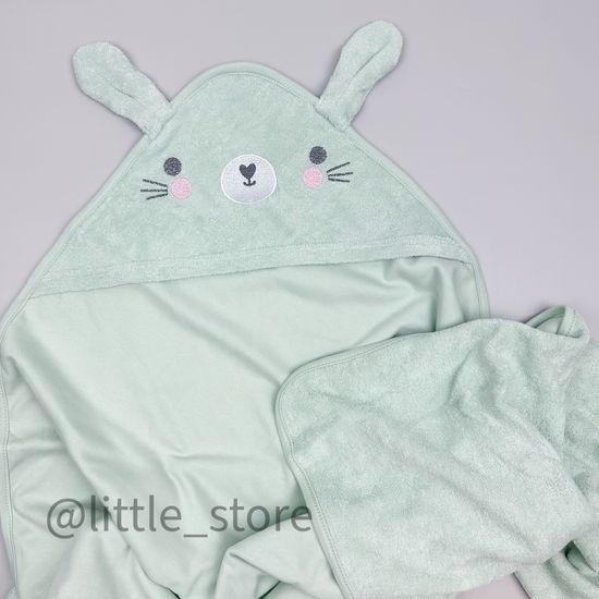 Полотенце махровое/хлопковое "Зайчик" дымчатый нефрит