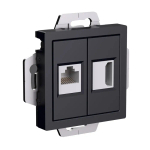 ATLASDESIGN РОЗЕТКА двойная HDMI+RJ45, кат. 5е, механизм, КАРБОН
