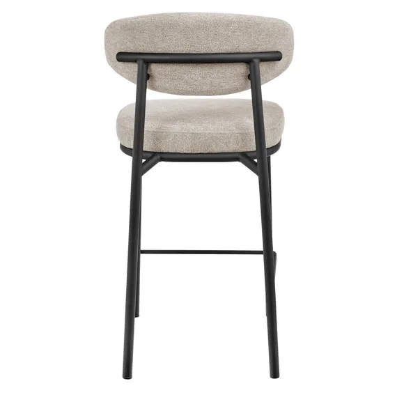 Полубарный стул Arvo 65 см, бежевый шенилл с черными ножками