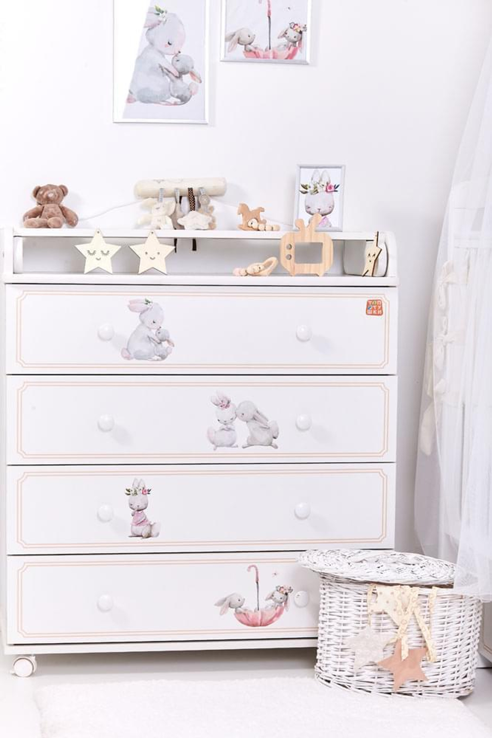 Комод "Фортуна" 4 ящ (арт. 41) ЛДСП 800/4 "Зайка-Акварель"