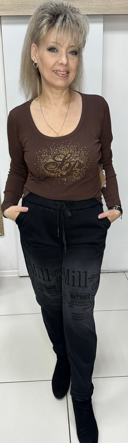 Шелковый австрийский блузон со стразовым принтом