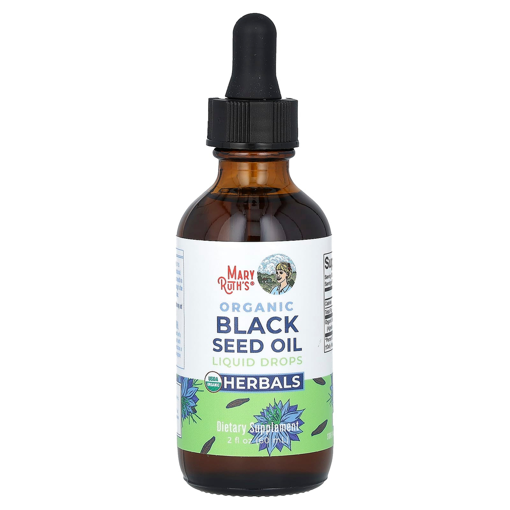 MaryRuth's, Органическое масло черного тмина, жидкие капли, 600 мг, 60 мл (2 жидк. Унции)