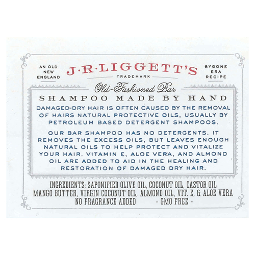 J.R. Liggett's, Old-Fashioned Shampoo Bar, увлажняющая формула, 99 г (3,5 унции)