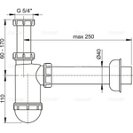 A43 Сифон для умывальника D40 c накидной гайкой 5/4"
