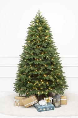 Искусственная елка Парижанка 240 см., 600 теплых белых LED ламп, Литая хвоя+ПВХ, ЕлкиТорг (138240)